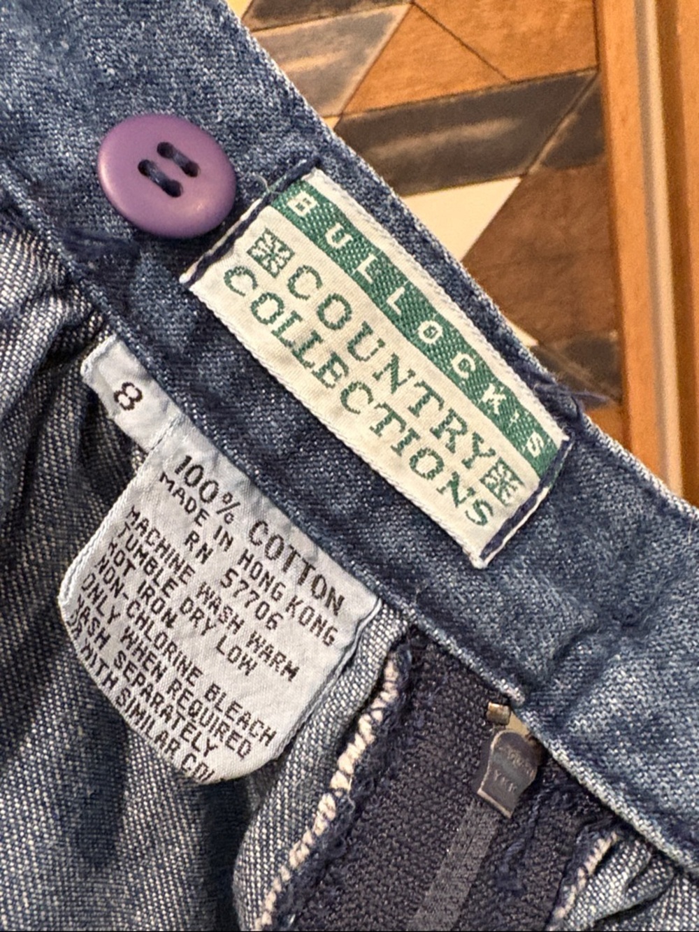 Vintage Bullocks Country Collections Denim Cotton Overall Dress size 8 - Picture 8 of 12